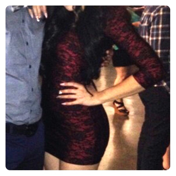 Burgundy floral dress - Picture 1 of 3